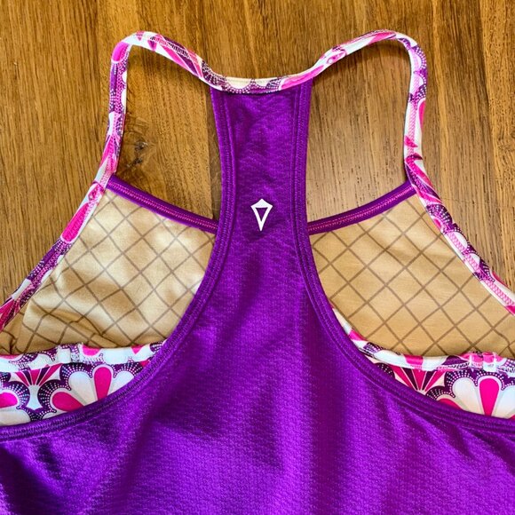 IVIVVA Lululemon Yoga Tank Top Girls 10 Sports Bra Double Layer Tee Girl Purple - Picture 4 of 8